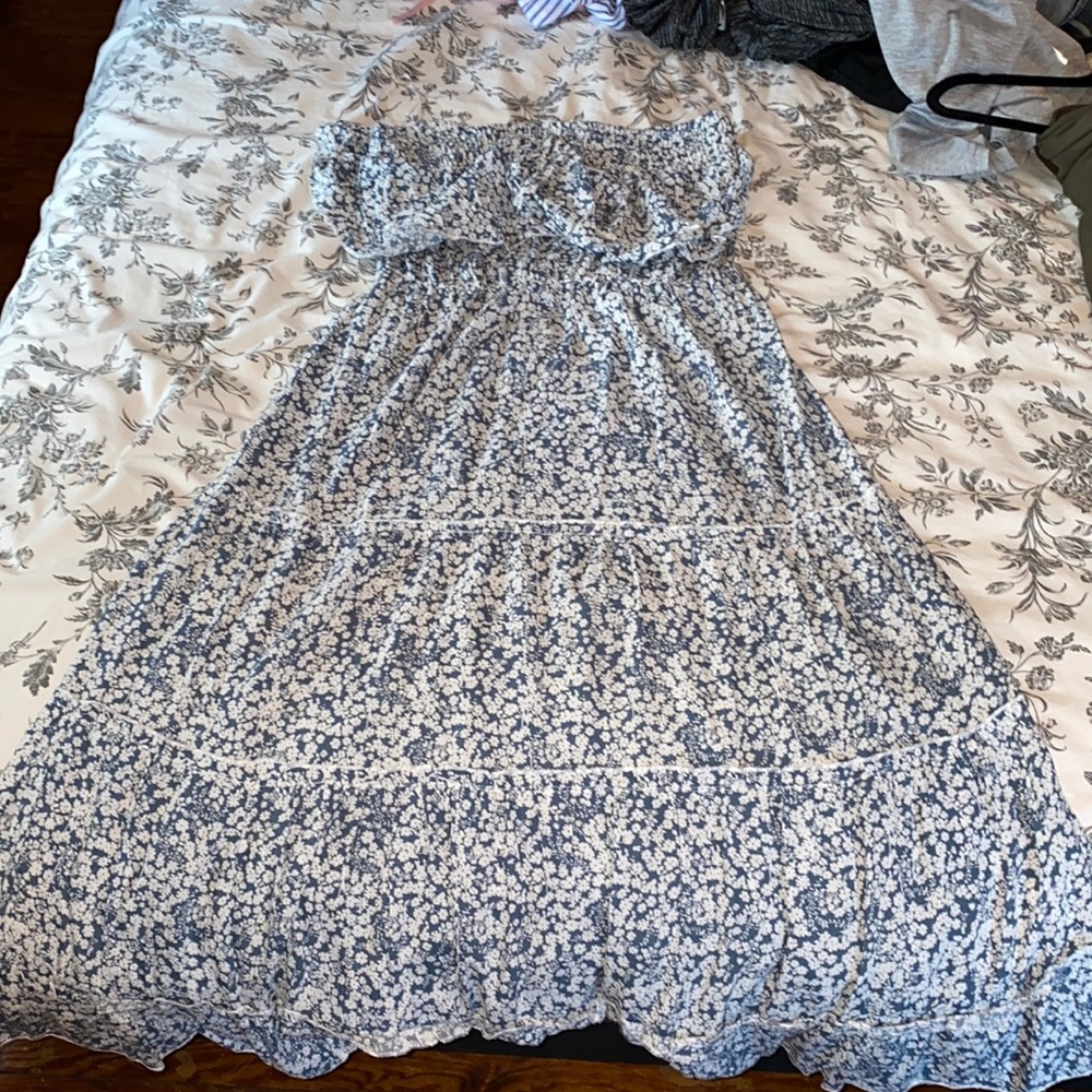 Strapless floral dress